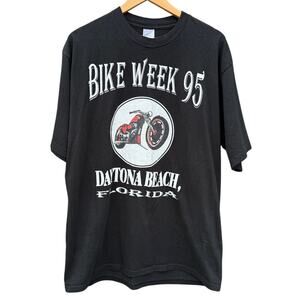 Daytona Beach Florida Bike Week 1995 Good to be Bad Biker black shirt Size XL